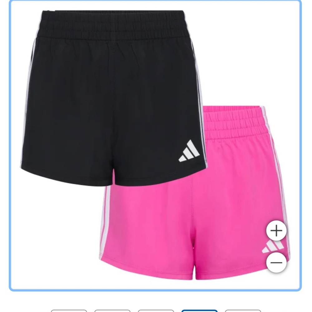 NWT. adidas Youth 2-pack Short. Black  & Pink.